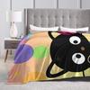 Cute Chococats Blanket Quality Warm Black Cat Throw Blanket Winter Boy Girl Couch Chair Pattern Bedspread