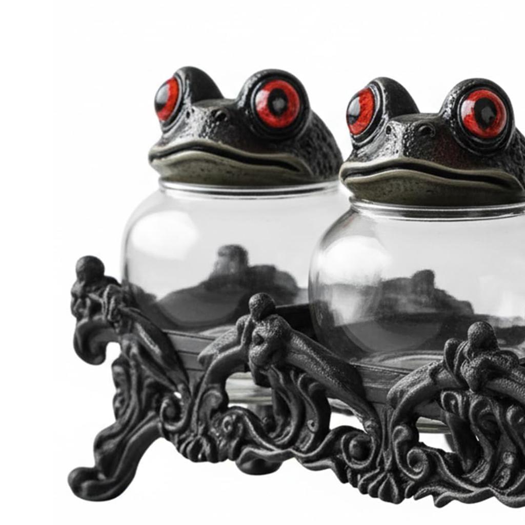3 In 1 Gewürzgläser Set Handgefertigte Hexenhafte Frosch Apotheker Gewürzgläser Klar Einzigartige Vintage Gläser mit Froschdeckeln Aufbewahrungsbehälter