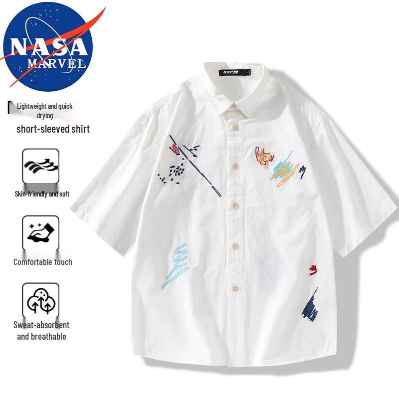 Мужская футболка с вышивкой NASA MARVEL с коротким рукавом 3XL