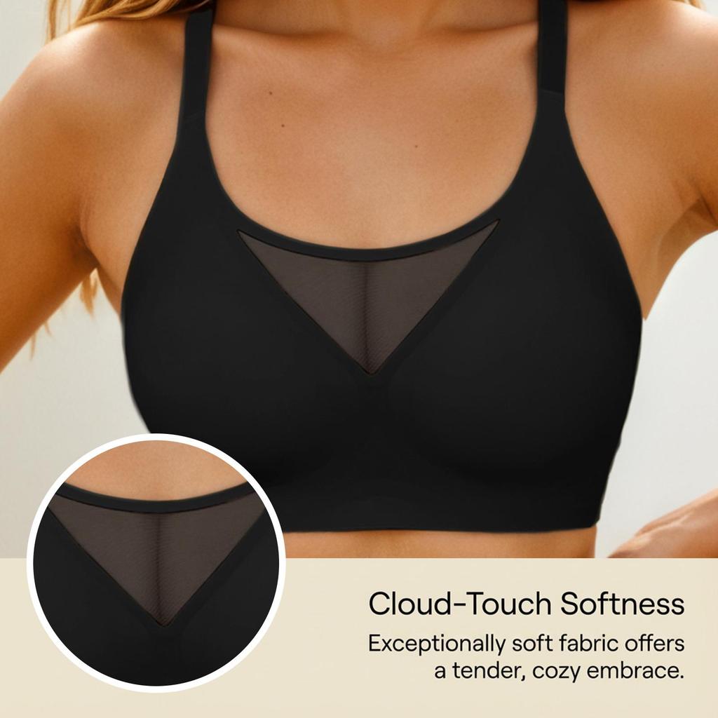 Zeriluna Breathable Mesh Wire-free Sexy Bra - Soft, Comfortable, Gentle Support, Skin-friendly.