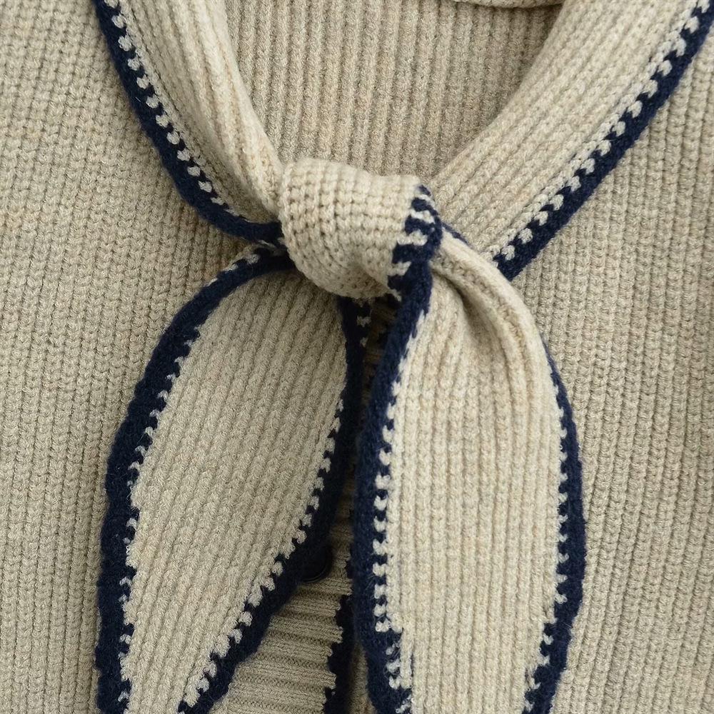 Spring 2025 Women's Sweet Bow-Collar Slim Crochet Vest