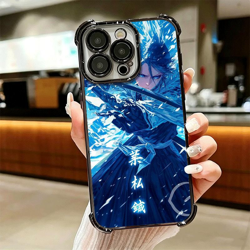 Bleach Kuchiki Rukia Plating Phone Case For Iphone 16 17 Pro Max Air 16E 14 15 Plus 12 13 Mini Anti-Fall Airabag Cover