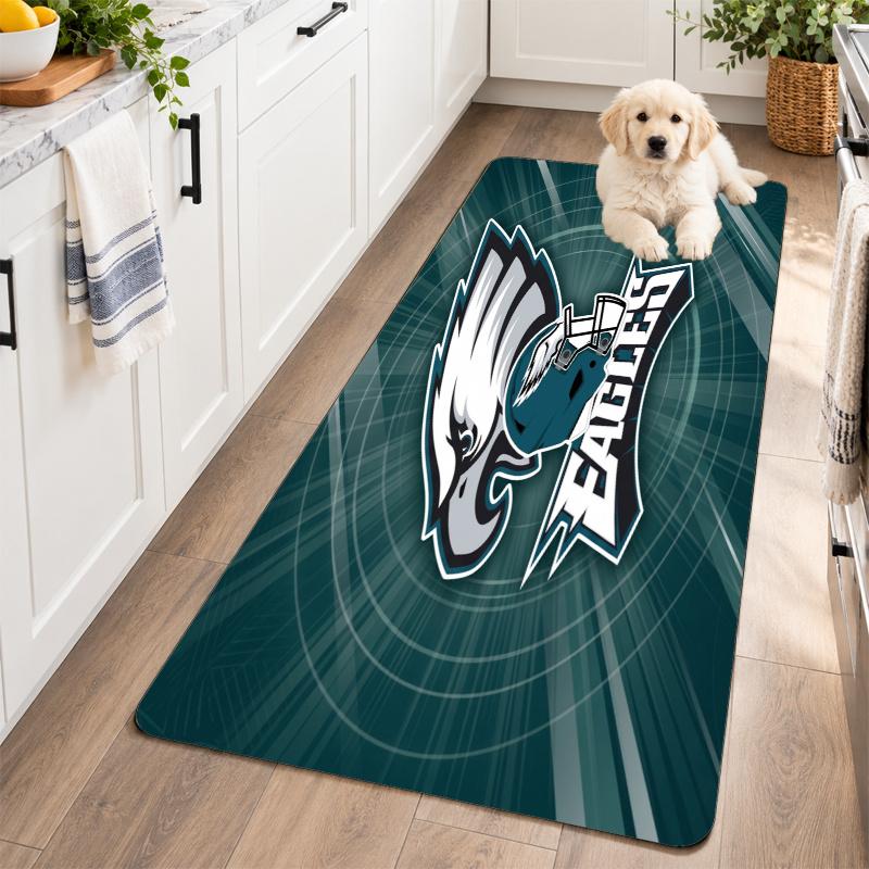 Flanell Küchenmatte Philadelphia Eagles Weicher Teppich Rutschfester Bodenbelag Heimdekoration