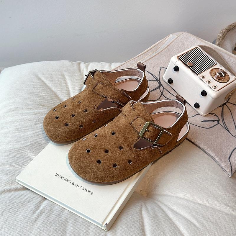

Comfort Summer Hollow-out Ventilated Shoes Child Versatile Suede Kids Sandals Anti-slippery Lightweith Boy Girl Footwear I04101 23 коричневый