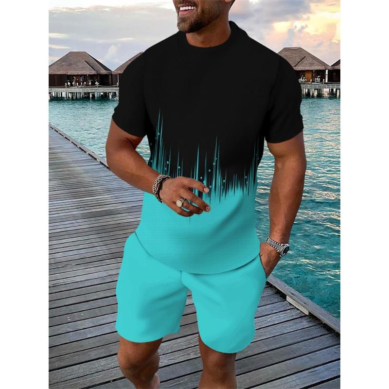 

2026 Summer Men s Round Neck Short Sleeve T-shirt and Running Shorts XL