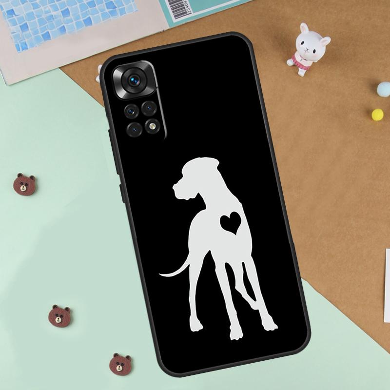 Great Dane Dog Watercolor Case For Xiaomi Redmi Note 14 13 12 9 10 11 Pro 10S 11S 12S Cover For Redmi 13C 10C 12C 14C