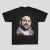 Relaxed Street-style Pure Cotton Short-sleeve T-shirt with Direct-printed Portrait Graphics and Boxing Short Sleeves Tops