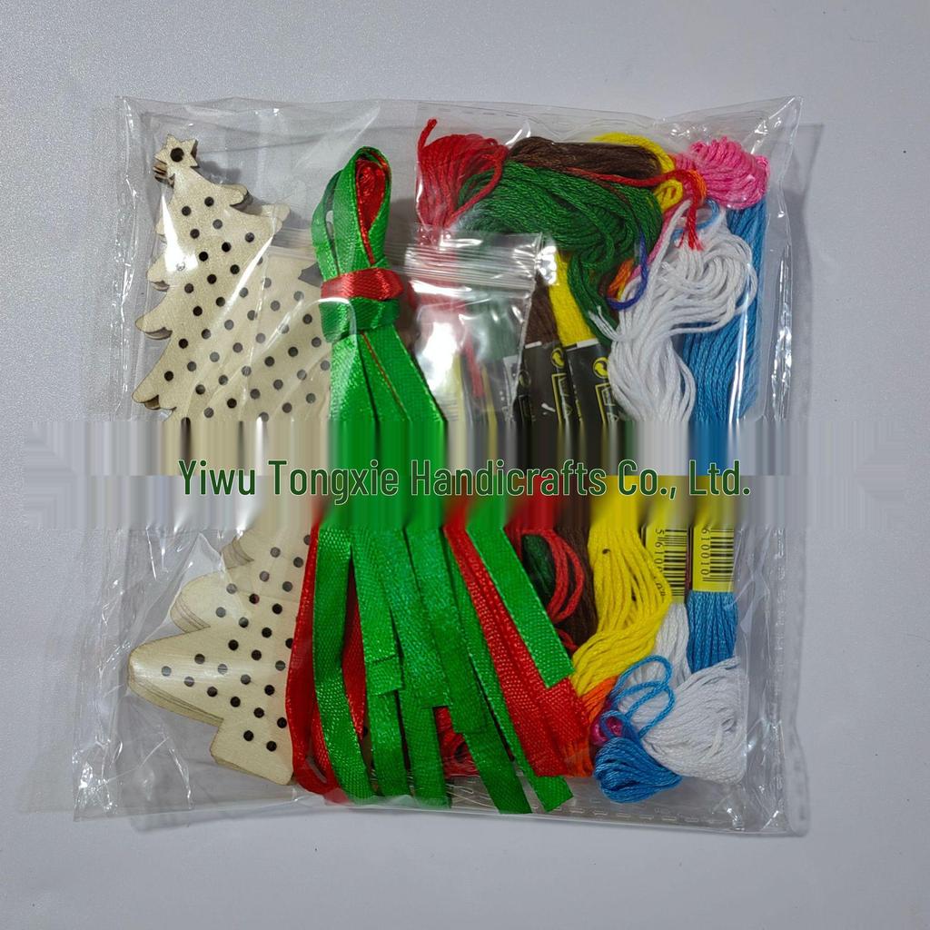 DIY Christmas Cross-Stitch Wooden Tree Kit for Kids