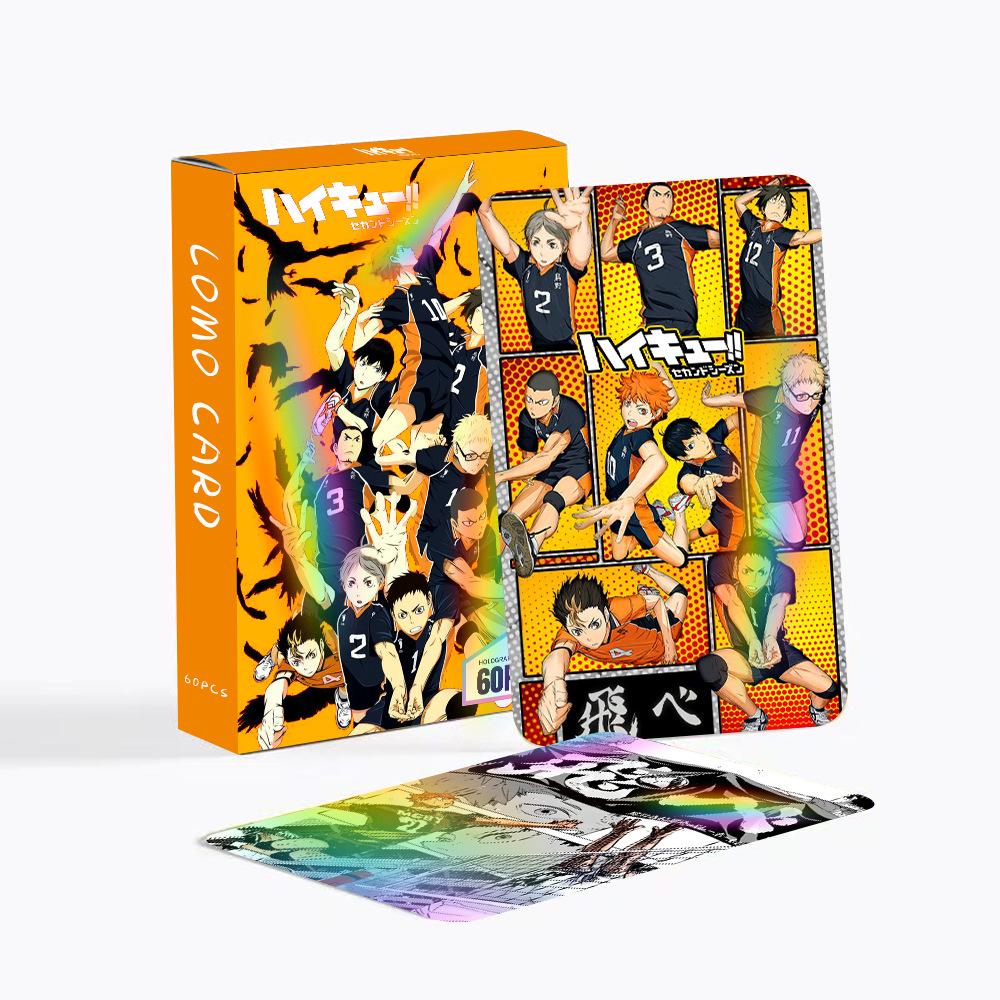 60 Stück/Set Anime Haikyuu Lomo-Karten Doppelseitige Laserkarten Sammlung Geschenke