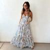 Europe, America, Summer, Printed Sleeveless Backless Temperament Elegant Suspender Dress Women's Clothing