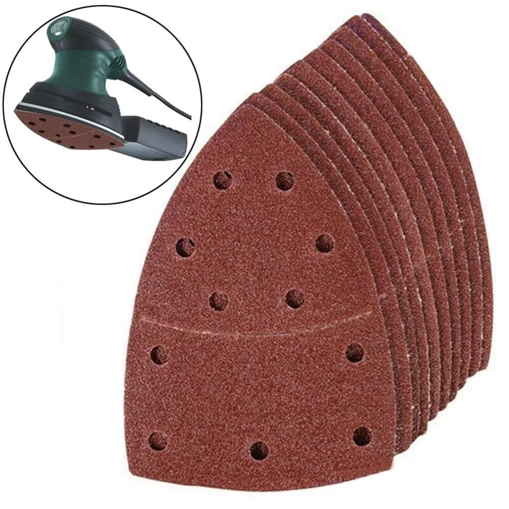 11 Holes Design Triangle Sanding Disc Self Adhesive Backing Abrasive Sanding Discs Woodworking Use