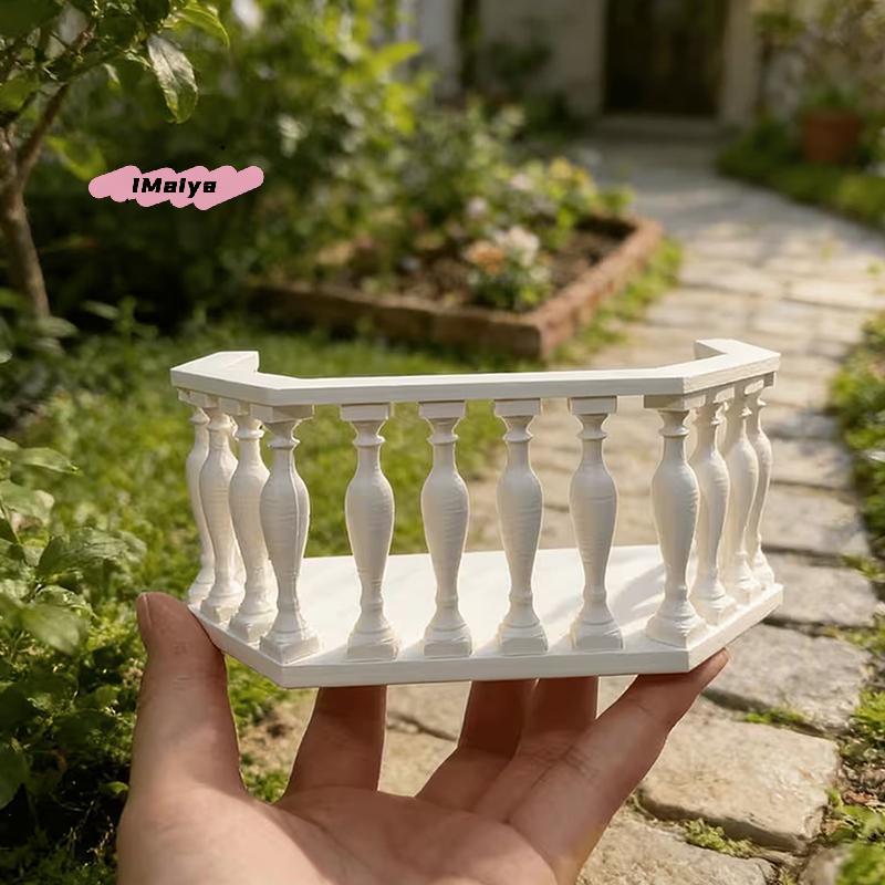 M-Miniature Dollhouse Balcony With Railing European Balcony Suitable For Collectors, Miniature Scenes, DIY Dollhouse Accessories