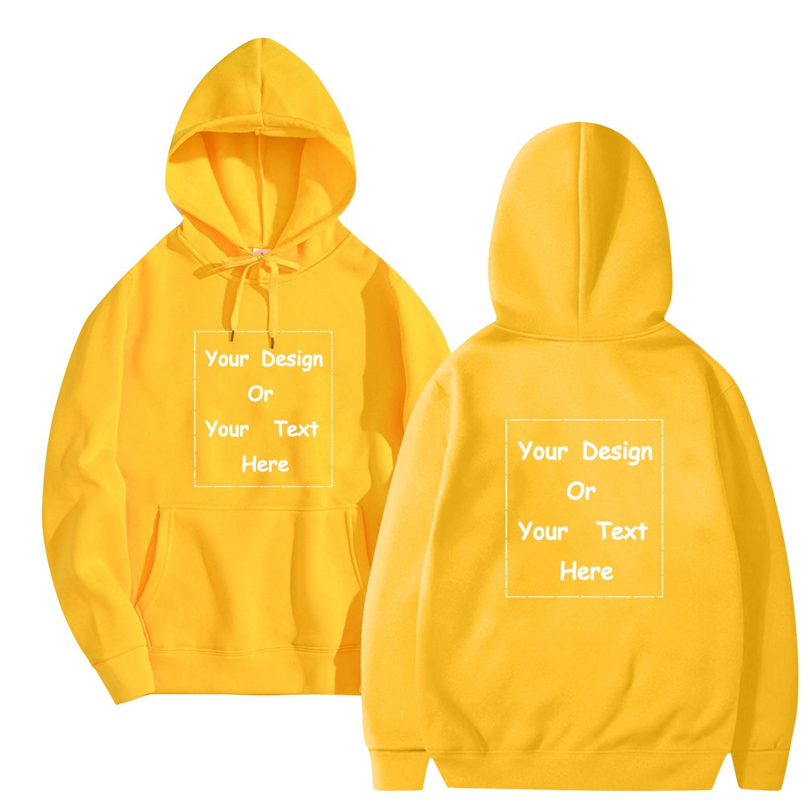 

Женский и мужской однотонный спортивный свободный пуловер с длинным рукавом и карманом, толстовка сверху XL жёлтый