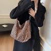 Leopard Print Canvas Bag, Women's Commute To Work, Large-capacity Shoulder Bag, Lazy Wind Messenger Bag, Student Handbag.