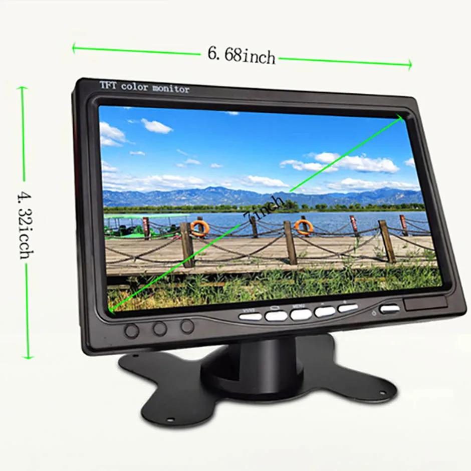 HD Easy To Install Backup Reverse Camera Whit 7" LCD Color Rear View Monitor 12V/24V for Bus Truck RV Trailer Pickups RV Lorry