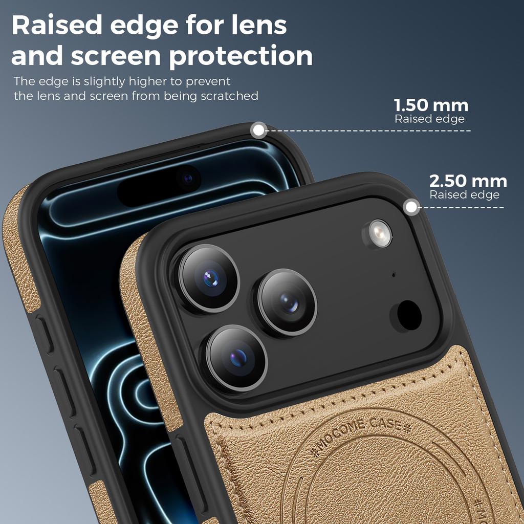 For iPhone 17 Pro Max Case Compatible with MagSafe Leather Back Phone Cover