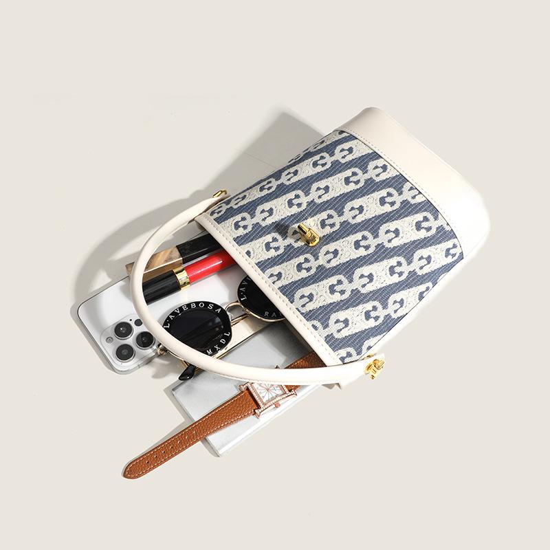 New Niche Design Simple Canvas Bucket Bag Versatile Large Capacity Commuter Portable Shoulder Messenger Bag Handbags
