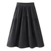 2026 Spring Soft Wool Pleated A-line Skirt for Women – Simple, Casual, Slimming Long Umbrella Design