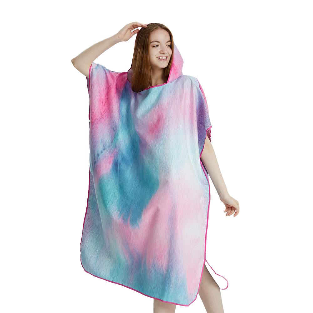 Surf Poncho Towel Poncho Quick-Dry Towel Hoodie Microfiber Beach Robe Changing Poncho Swim Towel Beach Poncho For Adults