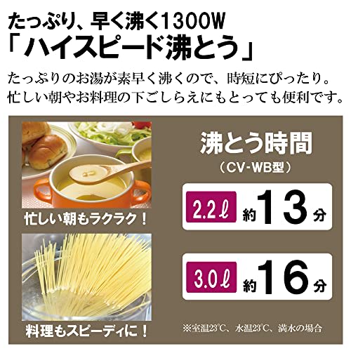 Zojirushi Electric Pot Microcomputer Boiling VE Electric Magic Bottle 3.0 Liters White Yutosei CV-WB30-WA