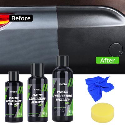 S24 Plastic Renovator for Car Exterior Spray Trim Long-lasting Agent Liquid Rubber Refresh Hydrophobic Coating Wax Automotive