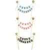 DIY Boys Girls Bunting Gold Stars Banner Party Supplies Cake Flags Cake Topper Baking Decoration