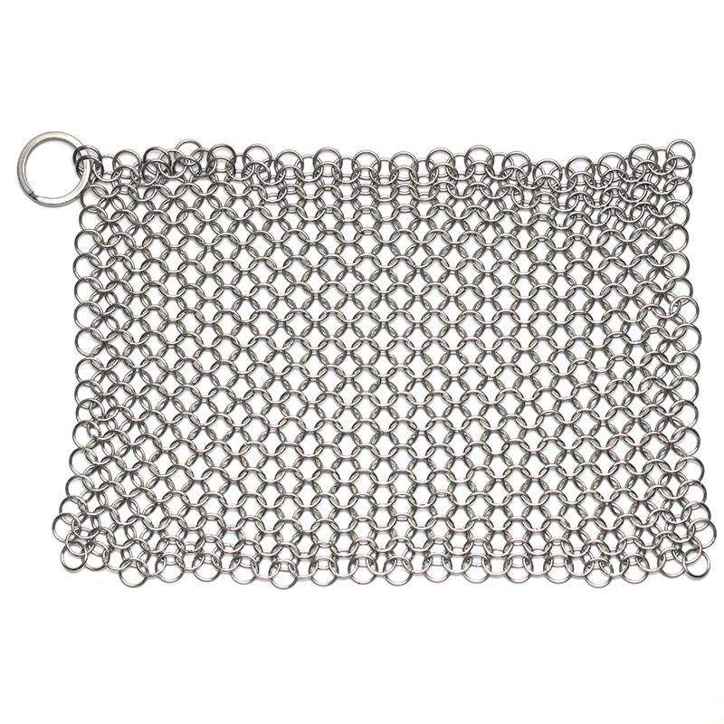 Stainless Steel Cast Iron Cleaner Scrubber Brush Reusable Pot Net Steel Ball For All Types Skillet Griddles Cast Iron Pans Grill