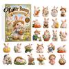 Birthday Party Favors 2026 Bunny Advent Calendar, 24 Days Acrylic Rabbit Ornaments Christmas Countdown Collectible Figurines 2D Flat Cute Animal