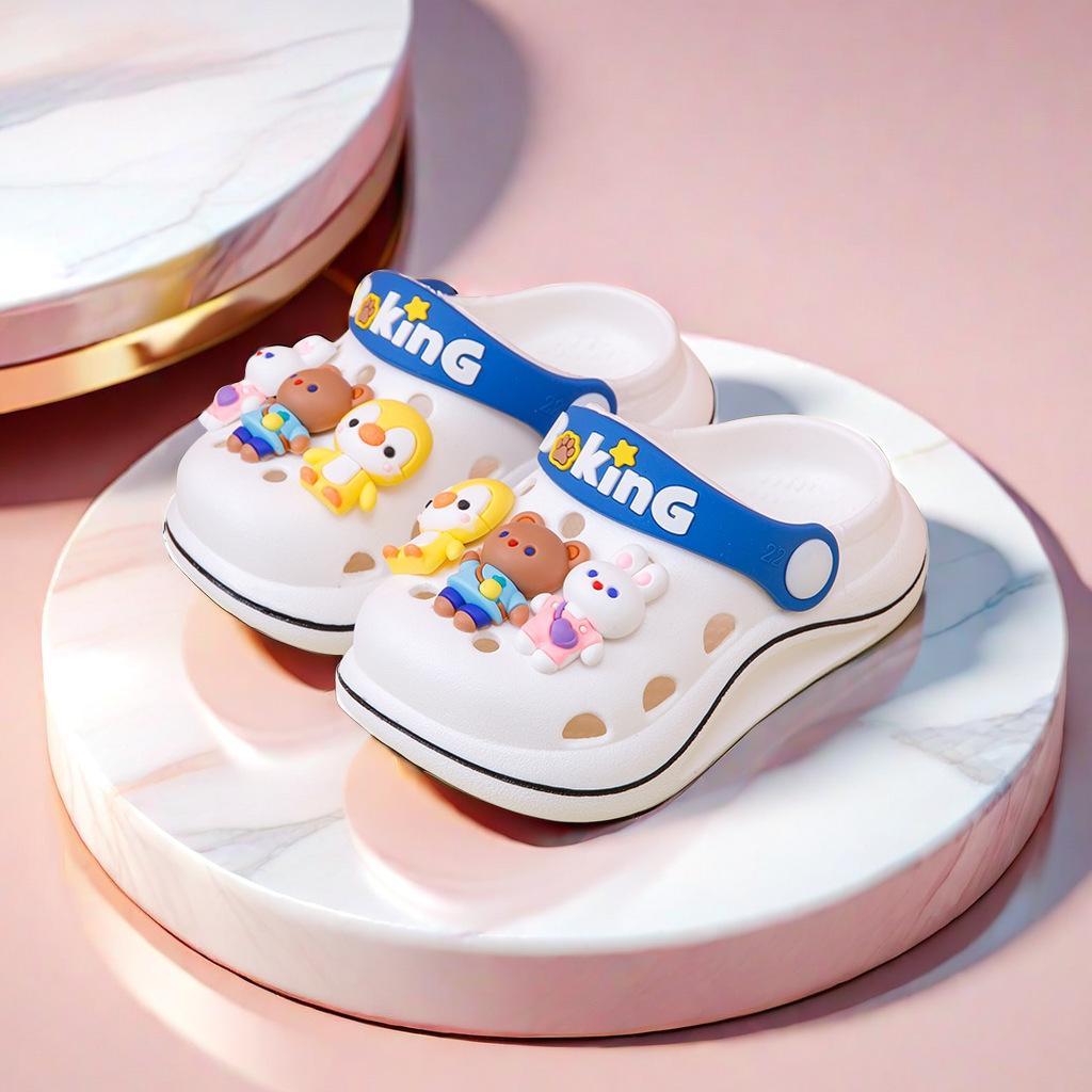 Children's summer slippers for toddlers, baby beach clogs, home use, boys' and girls' soft-soled non-slip sandals for young kids
