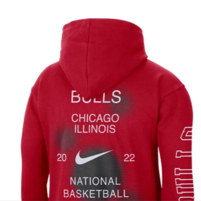 Nike Pánská fleecová mikina s kapucí NBA Chicago Bulls Červená DH9448-657