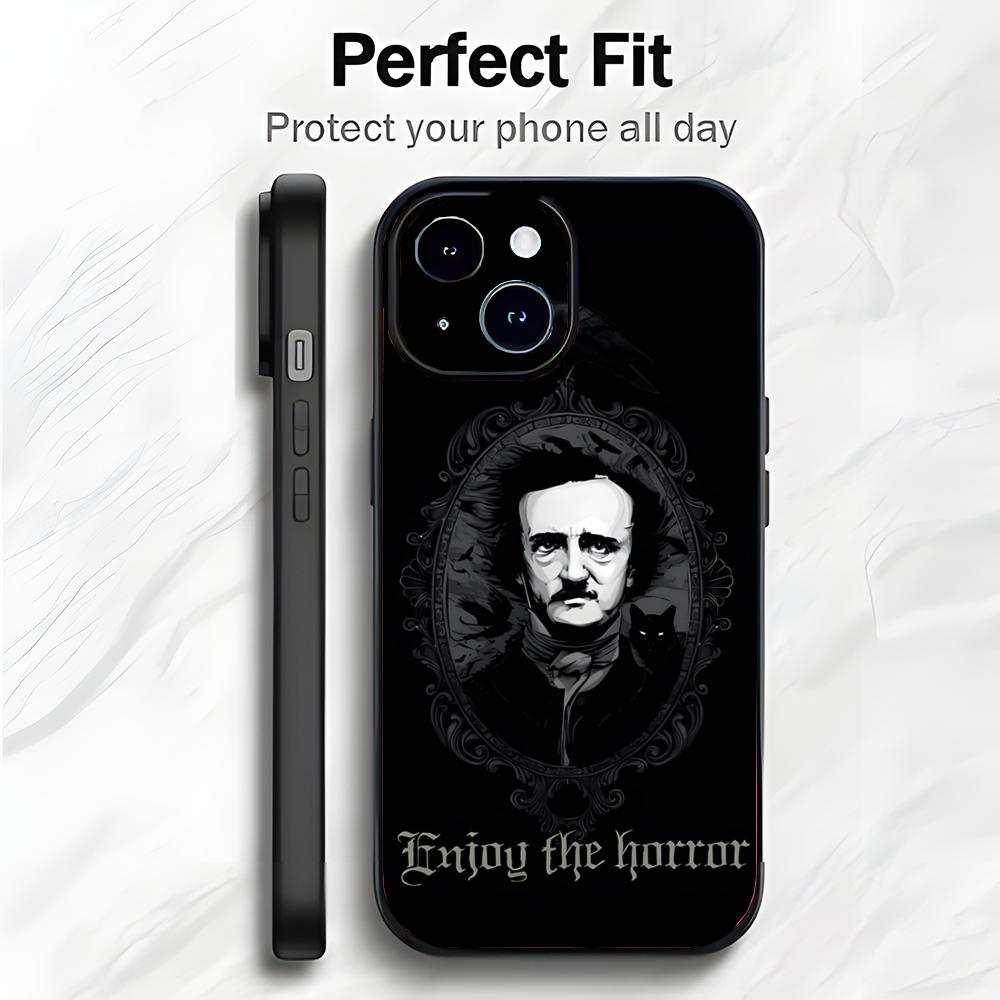 Classic Writer E-Edgar Allan Poe Phone Case Phone Case Soft Packaging Lightweight For iPhone17 16 15 14 13ProMax