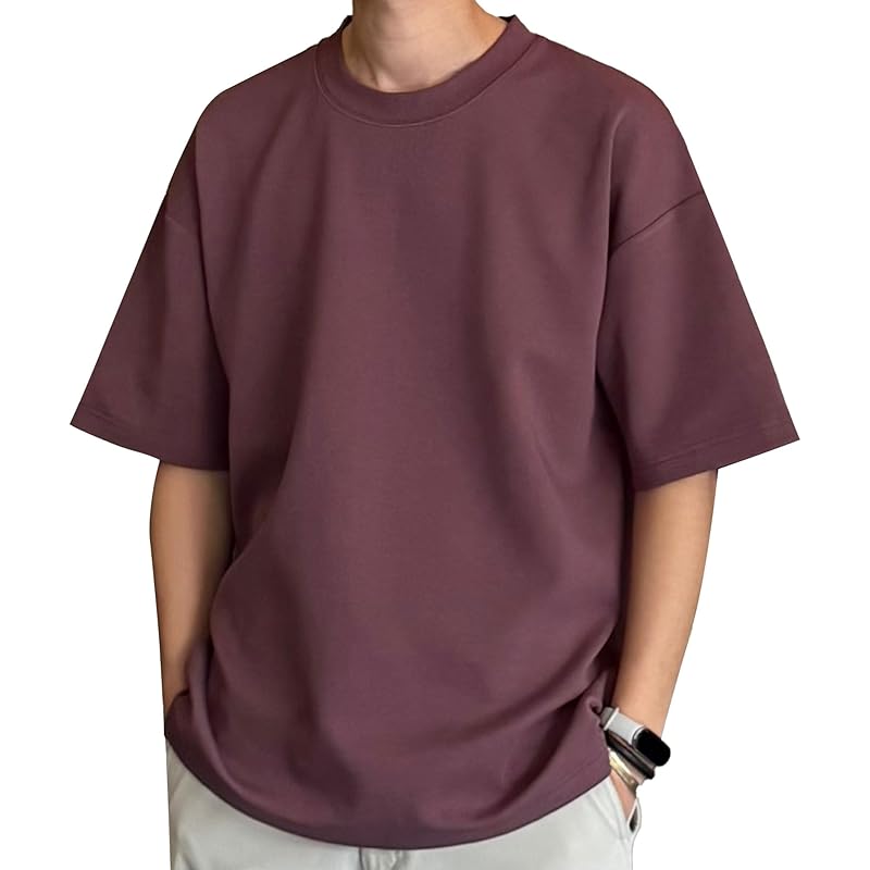 

[CHANGE WELL] Men s ``2024 SS” fashion spring/summer clothes 9 oz air layer (short sleeve) sweatshirt Thick stretch big silhouette T-shirt cut and