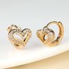 Delicate Gold Color Hollow Heart Shape Hoop Earrings For Women Girls Paved Dazzling CZ Zircon Earrings Bridal Wedding Love Jewelry