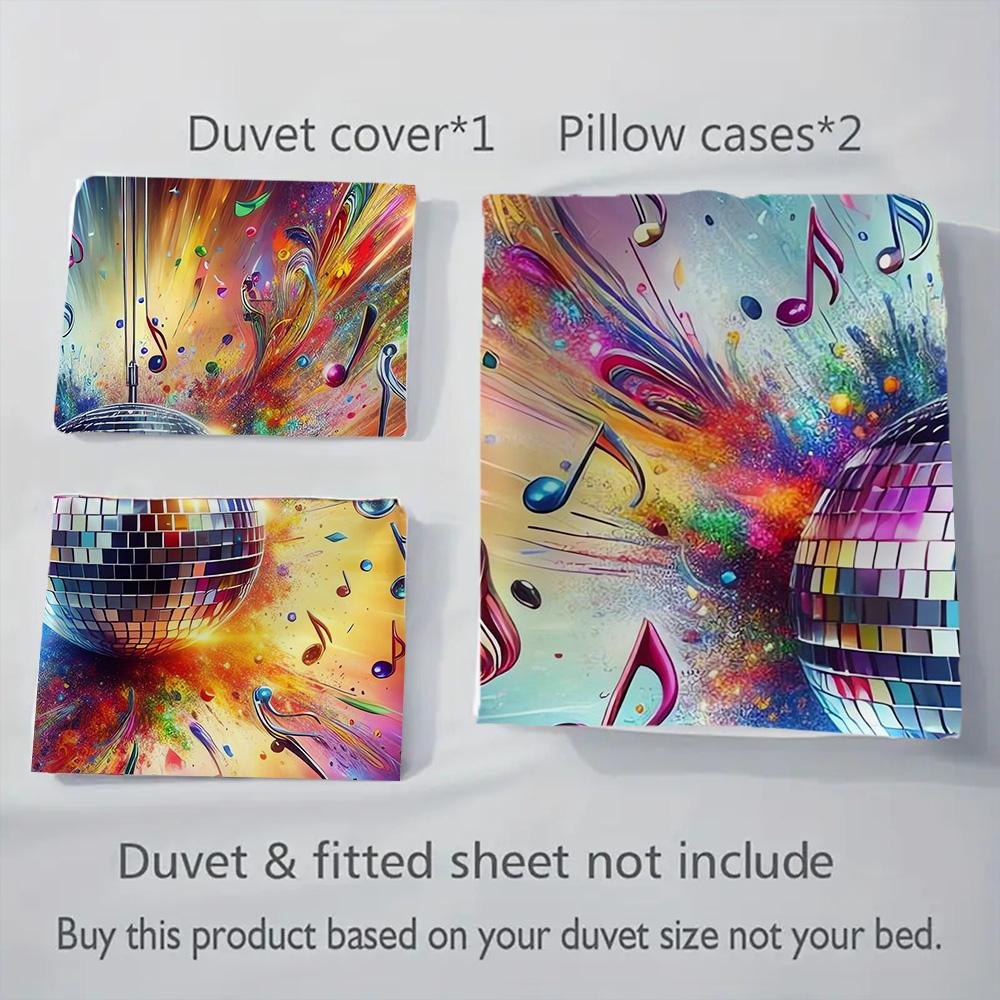 1PC Music, guitar Theme Bedding Quilt Set Quilt Cover Pillowcase Home Decoration Birthday Gift (1 * duvet cover + 2* pillowcase, without core)