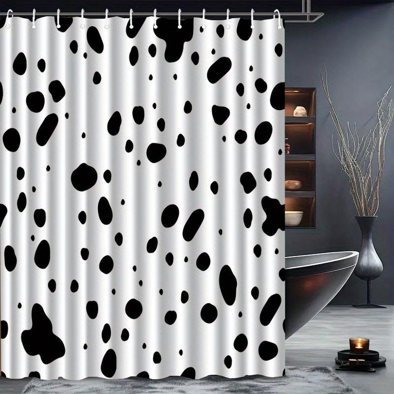 Black and White Dalmatian Pattern Shower Curtain Waterproof Anti Mold Bath Screen Stylish Bathroom Accessories for Home Decor