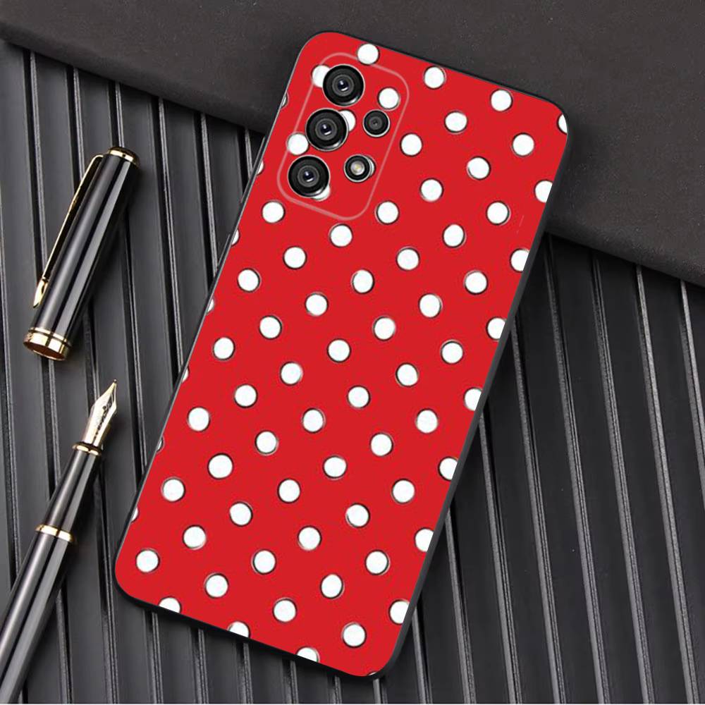 Color Polka Dot Phone Case For Samsung Galaxy A13,A21s,A22,A31,A32,A52,A53,A71,A80,A91 Soft Black Shell