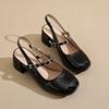 Women's Summer Mary's Shoes 2025 New Fashion Thick Heel Back Strap High Heel Sandals Women's Party Dress Pumps Shoes