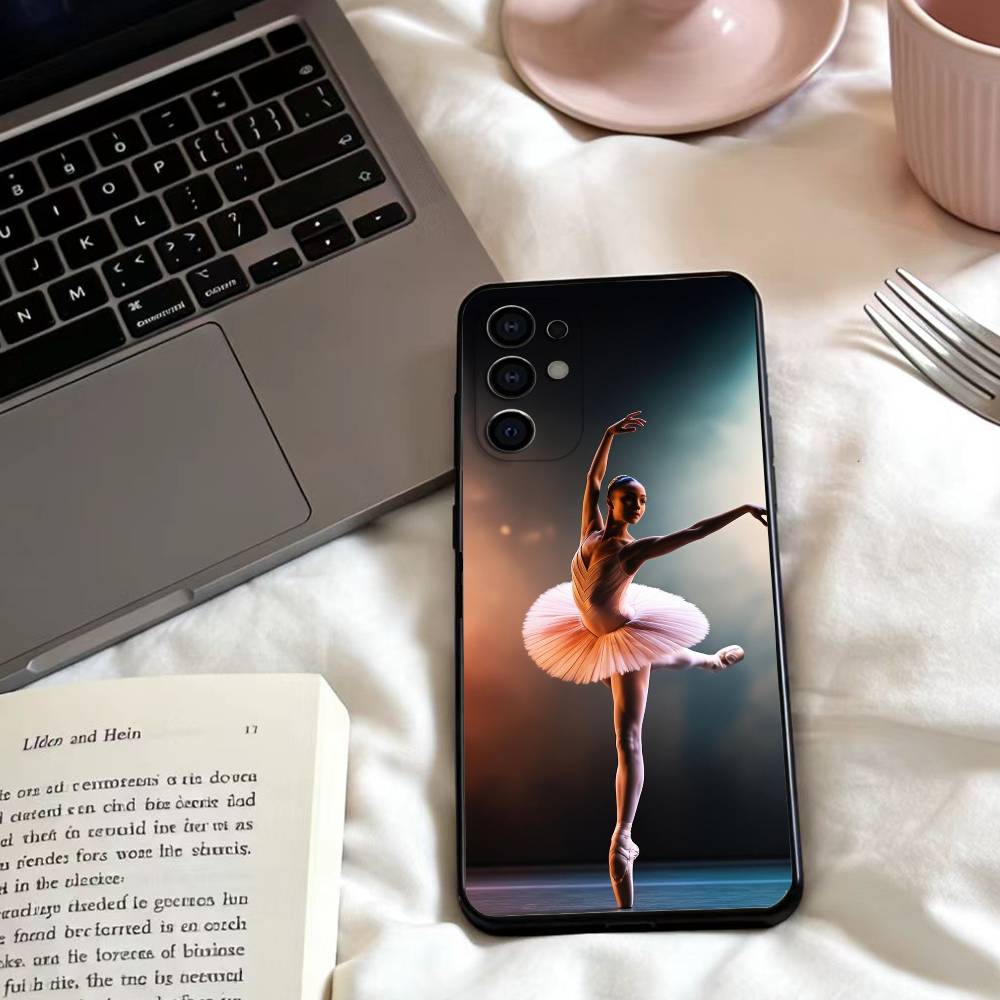 

Ballet Ballerina Dancer Phone Case For Samsung S25,24,23,22,30,21,10,9,Ultra,Plus,Lite,FE,4,5 G Soft Black Case Samsung S22plus5G