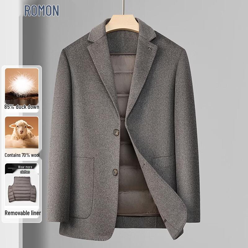 ROMON Aşağı Astarlı Erkek Kışlık Yün Karışımı Blazer Ceket