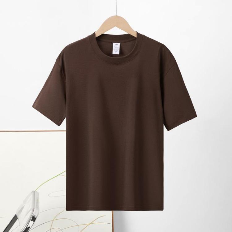 

Solid Color Loose Fit T-shirt Pure Cotton Round Neck Short Sleeve Versatile Top Basic Wardrobe Essential Casual Shirt S