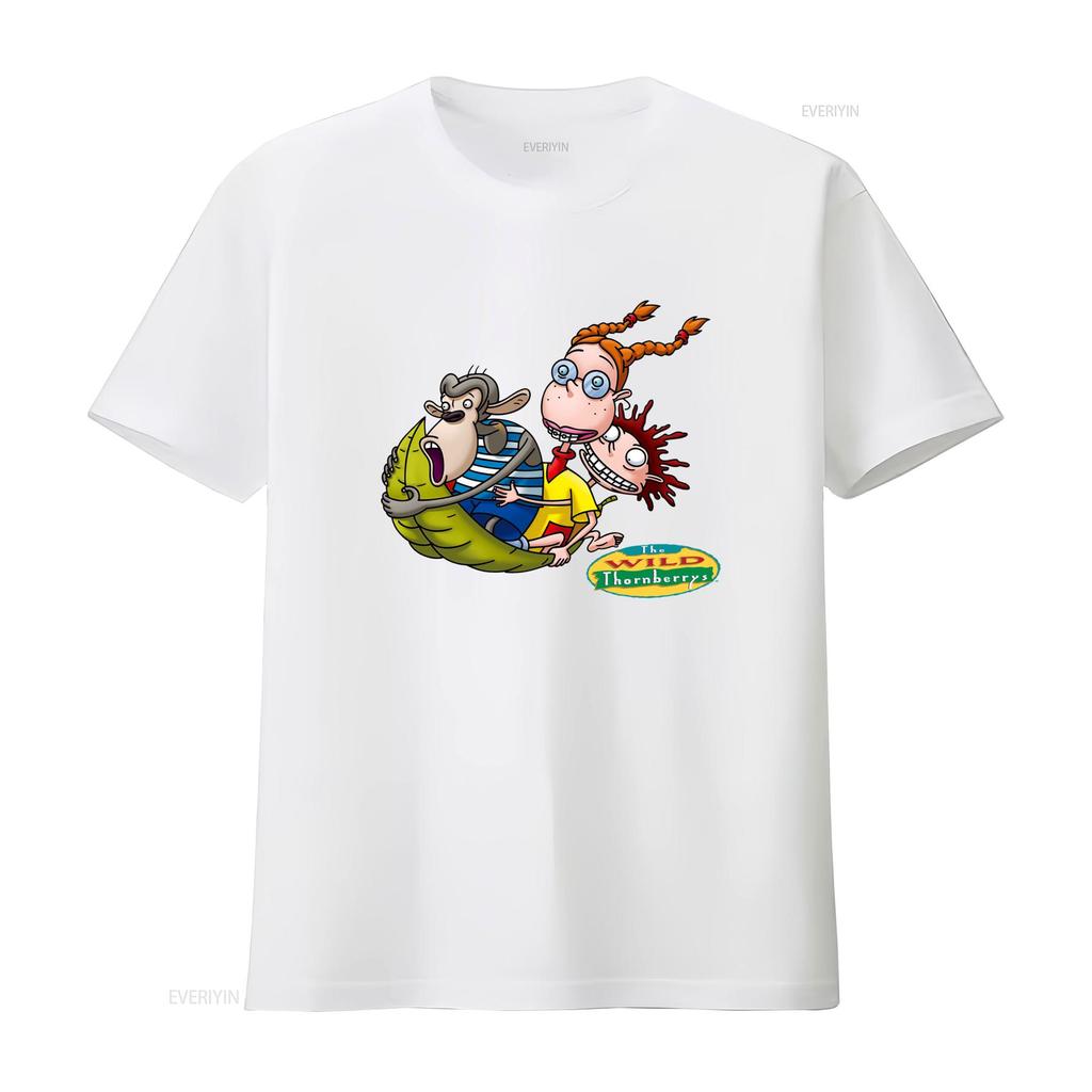 Wild Thornberrys Eliza Darwin Donny On Leaf Cartoon Print T Shirt for S 2Xl Royal Blue Vintage Washed Graphic Stylish Unisex
