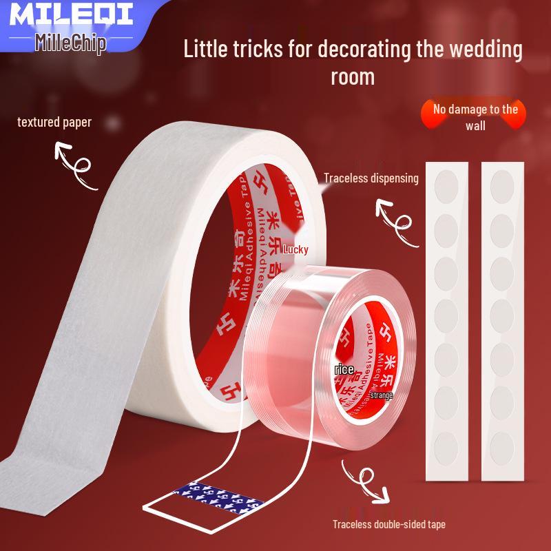 Non-Damaging Traceless Double-Sided Tape - Multi-Functional Nano Magic Glue for Wedding Decor