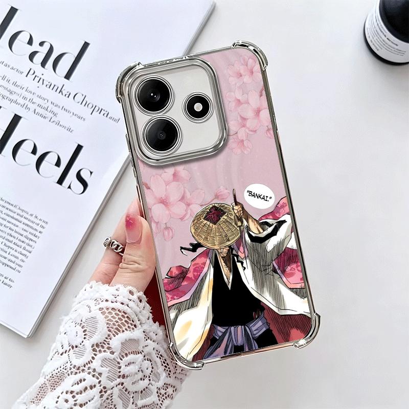 

Bleach Kyoraku Shunsui Plating Phone Case For Xiaomi Redmi Note 14 15 Pro Plus 13 12 11 11S 11T 10 9S 9 5G Anti-Fall Airabag Cov Redmi Note 13 Pro 5G