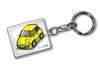 Porta-chaves Personalizado Honda Civic EF Carro Branco Amarelo [MKJP] Cor Base