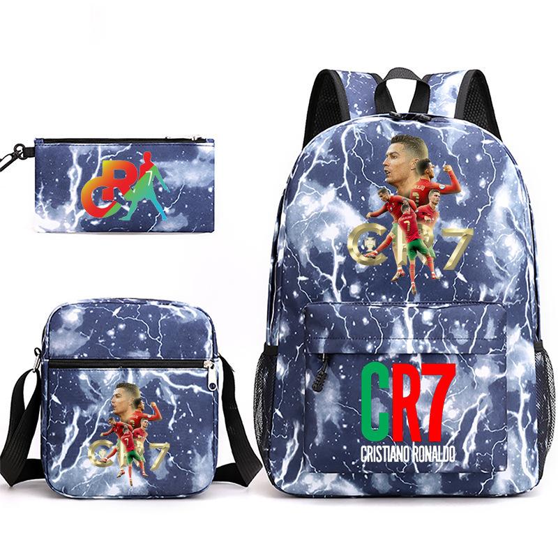 Mochila escolar de gran capacidad con correa para el hombro; set de tres piezas para estuche de lápices de estudiante