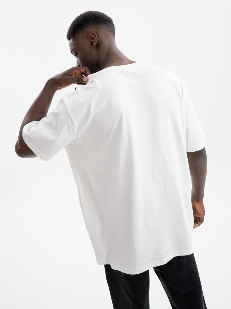 Jigga Wear Simple Crown Men's Oversized Short Sleeve T-Shirt White/Black XXL