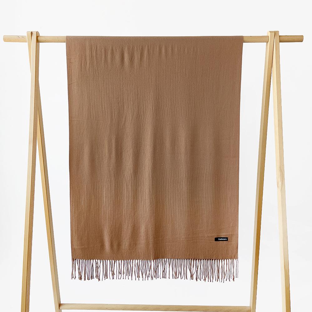 Autumn and winter scarf women's monochrome sheep sticky imitation cashmere scarf warm shawl versatile fringed scarf shawl