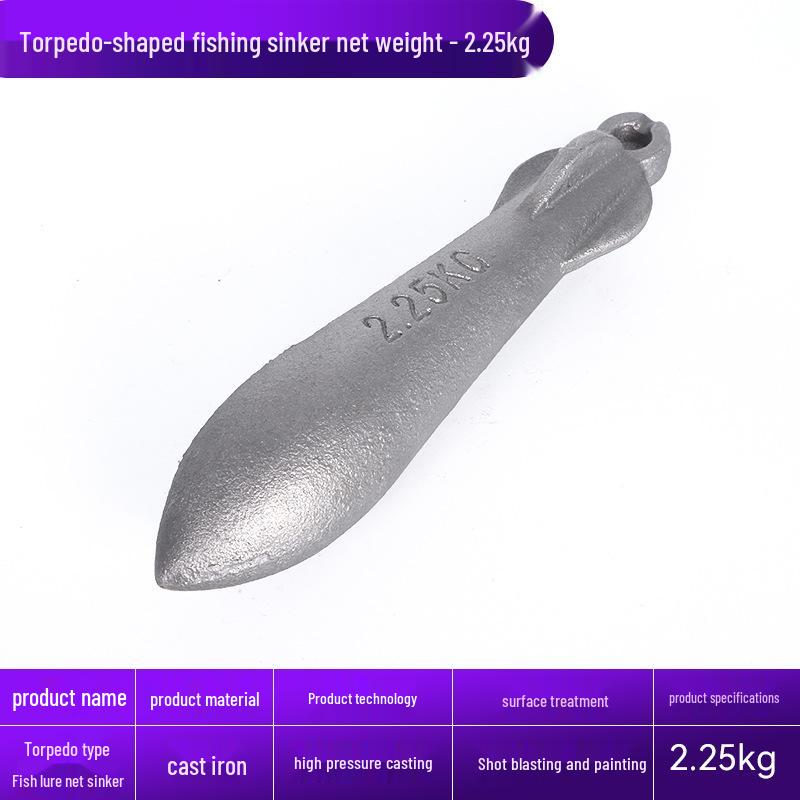 

Torpedo-Shaped Fishing Sinker with Loop - Outdoor Fishing Tackle Accessory