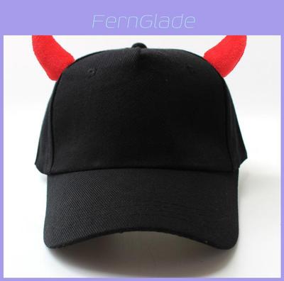 Demon Horn Mens Cotton Baseball Cap With Windproof Design For Fall And Winter