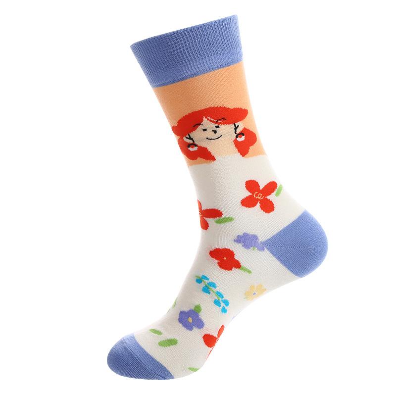 Cartoon Fruit Animal Cake Flower Mixed Colors, Pure Cotton, INS Fashion Brand, Net Red, Casual Fashion Socks for Men and Women
